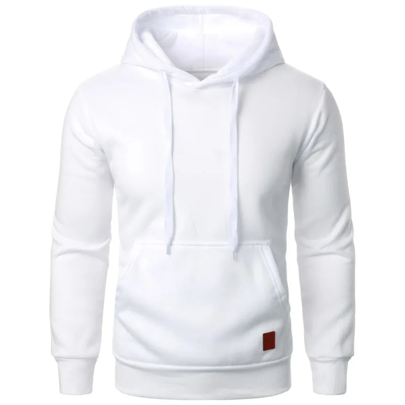 Mens Casual Hooded Collar Drawstring Hoodies Sweatshirts Long Sleeve Shirts Outdoor Streetwear Solid Color Lightweight Pullover