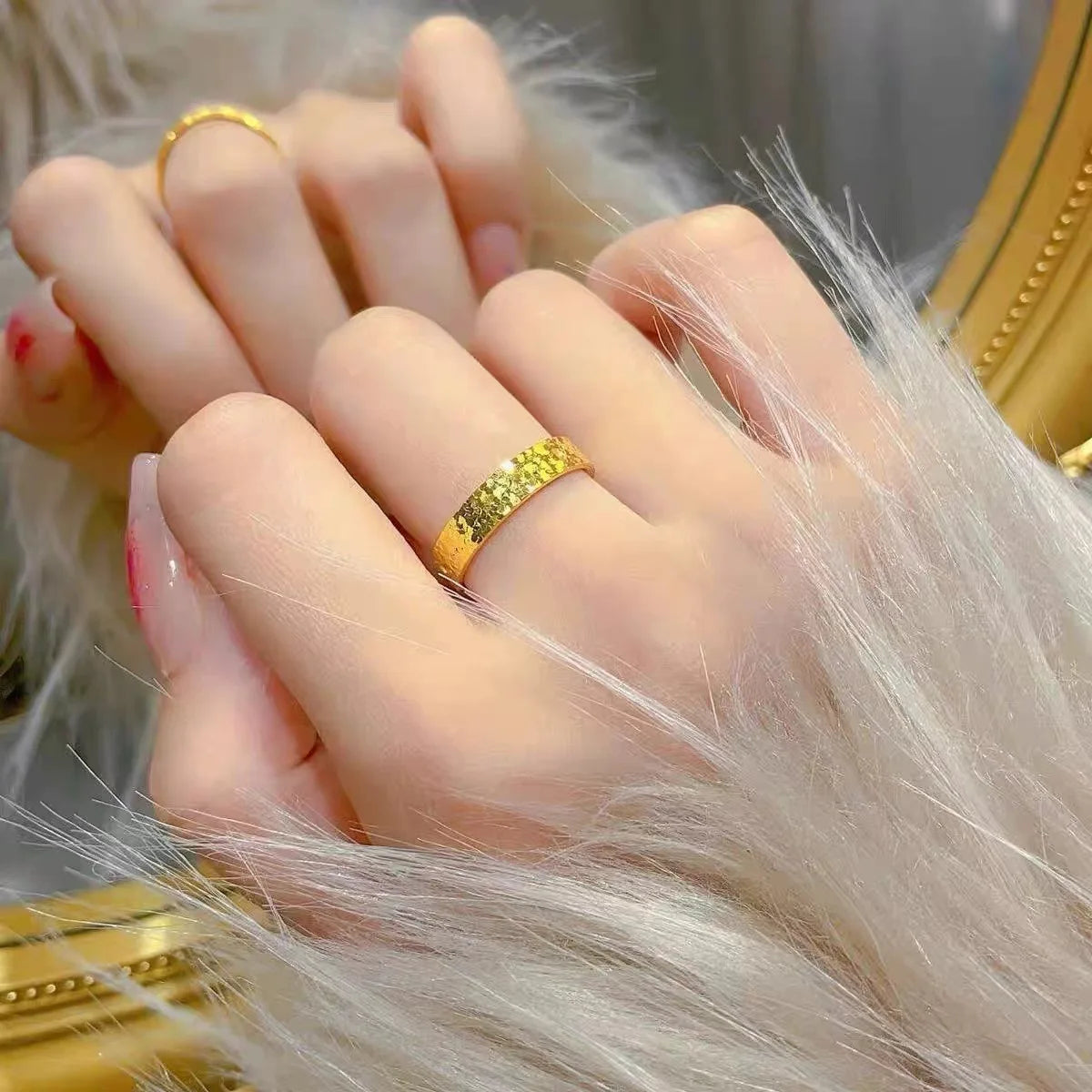Shining Real 18k Gold Ring for Woman High-quality Luxury AU750 Ring Party Banquet Fine Jewelry