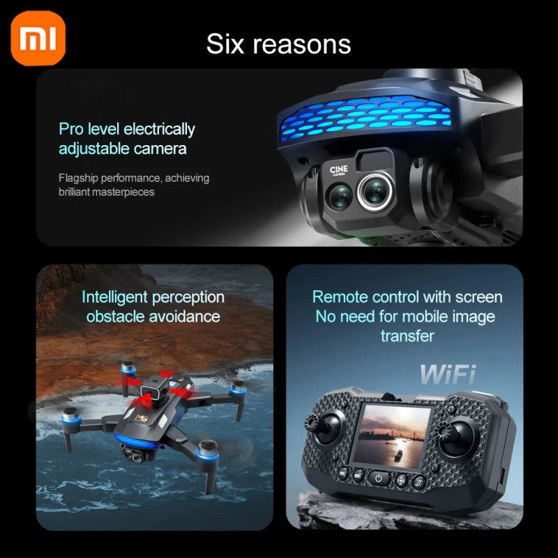 Xiaomi M6 Drone Professiona 8K Aerial HD Dual Camera 5G WIFI Intelligent Obstacle Avoidance With Screen GPS Brushless RC Drone