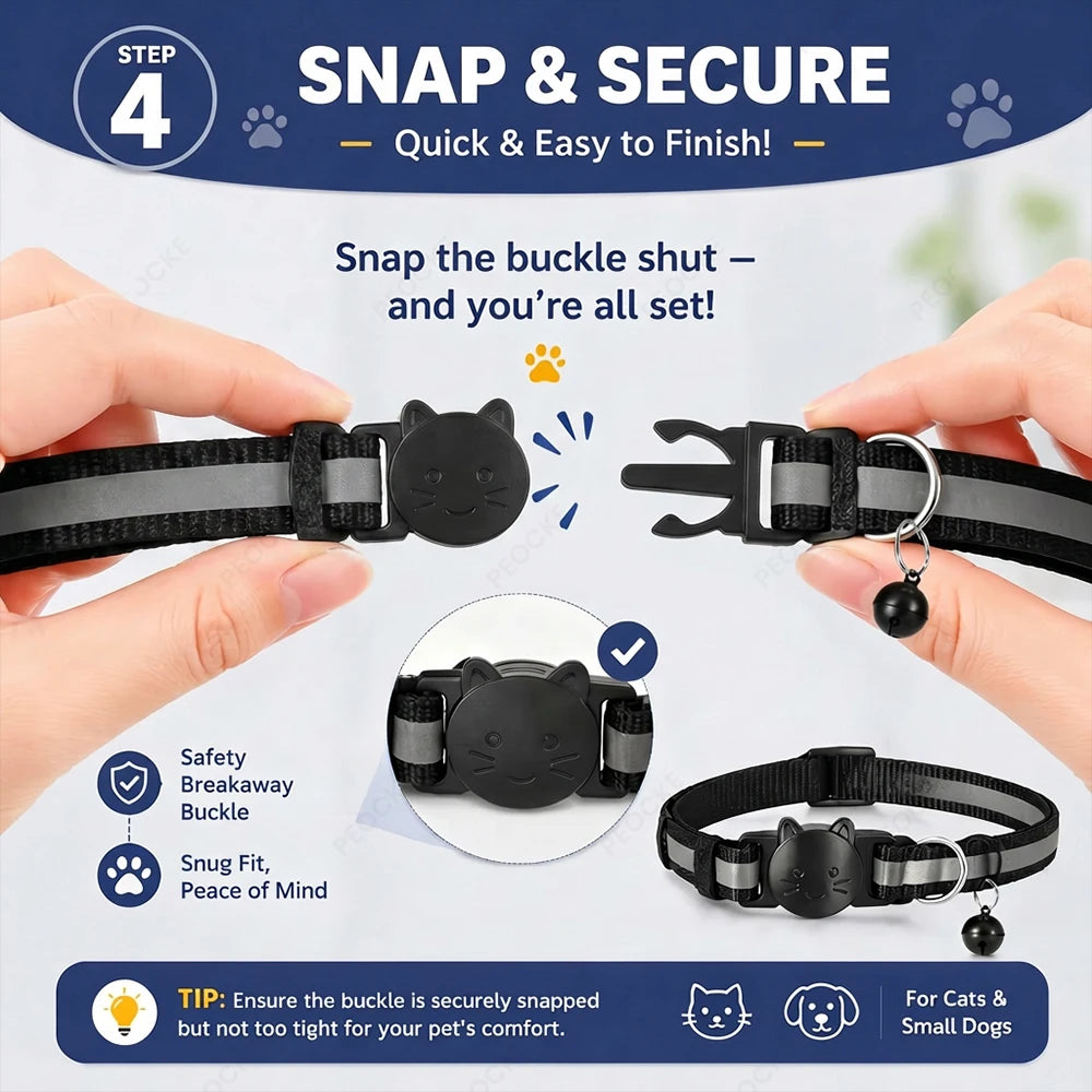 Bluetooth Smart Tracker Compatible with Google Find Hub Device GPS Anti-lost Locator Pet Cat Tracker with Adjustable Cat Collar