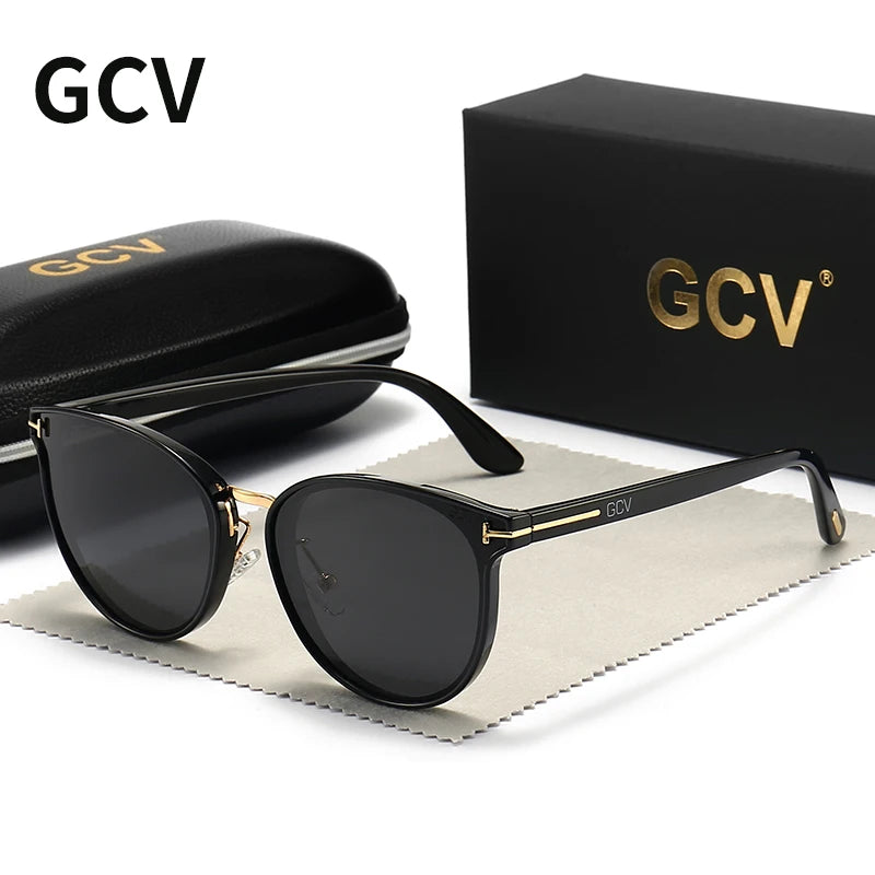 2025 GCV Polarized Lady Sunglasses Cat Eye Fashion  Sun Glasses Luxury Woman Female Brand  Ultralight Frame Tourism Party  Leisu