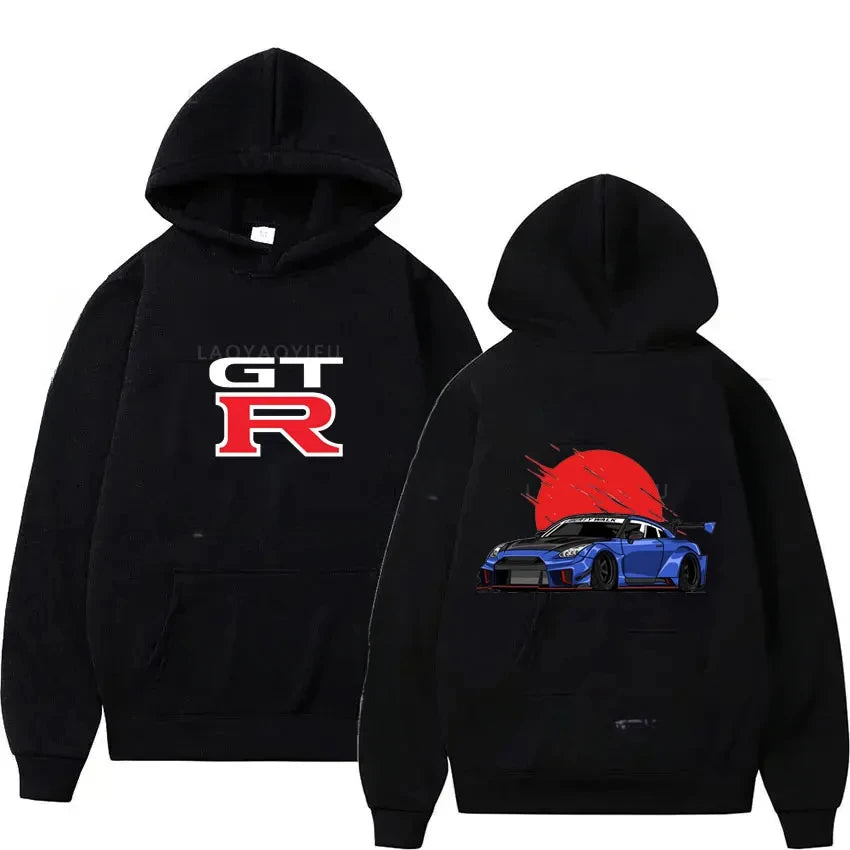 Initial D GTR R35 Streetwear Hoodies Japanese Car Sportcar Novelty Sweatshirt for Men's Long Sleeve Clothes New Arrival Pullover