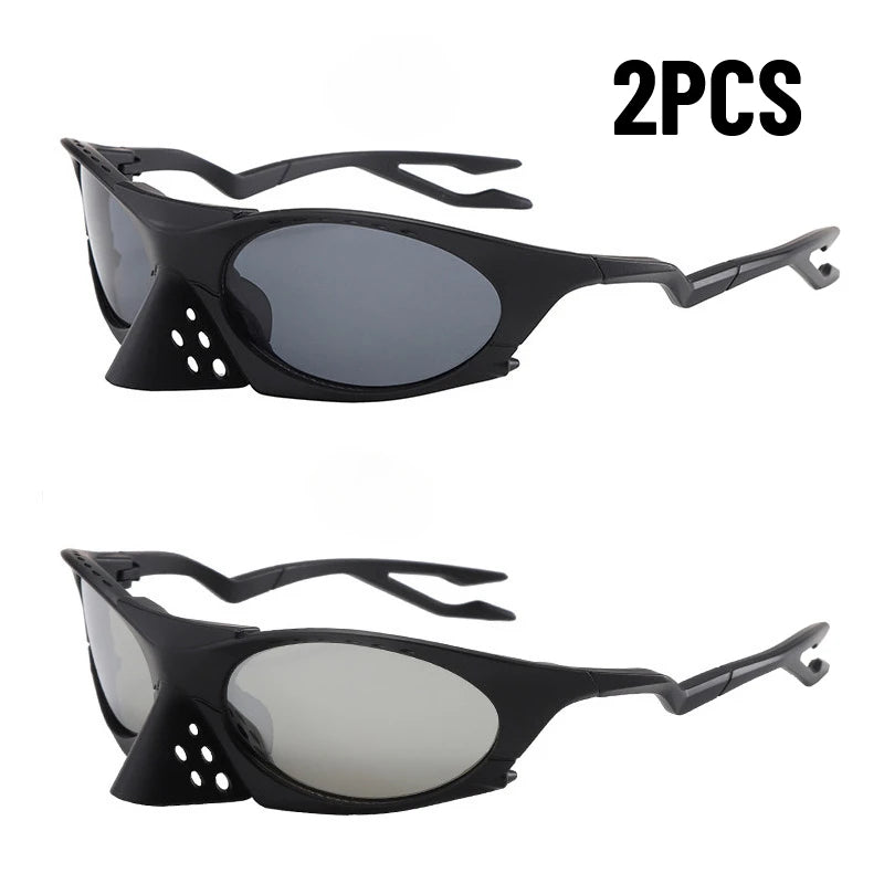 2/3PCS INS New Men Outdoor Sports Cycling  Hip Hop Sunglasses Fashion Women Trendy Party Sunscreen Glasses Personalized Goggles