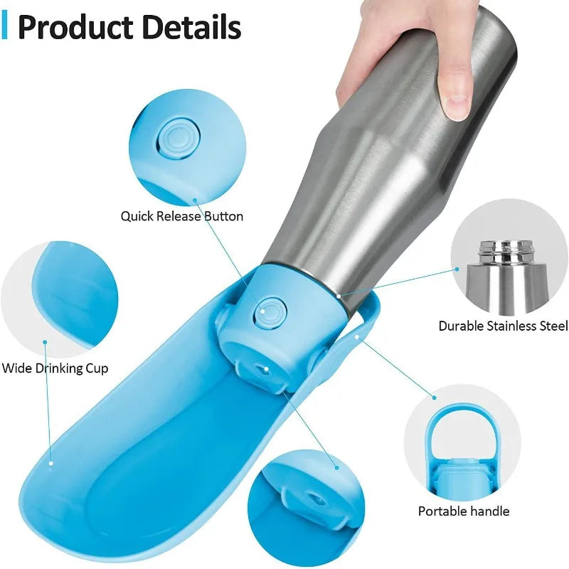 27oz Dog Water Bottle Portable Outdoor Dogs Cats Walking Travel Drinking Fountain 2 in 1 Puppy Water Dispenser Pets Accessories