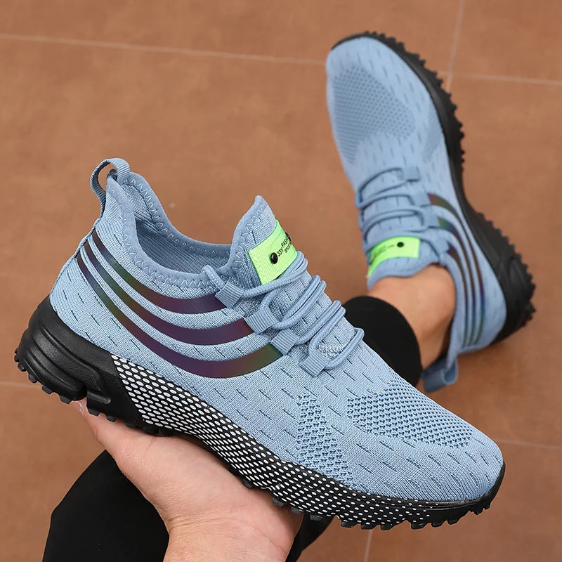 Men's Shoes Summer Casual Sports Shoes 2025 New Trend Mesh Breathable Anti Slip Shoes Youth Lightweight Lace Up Running Shoes