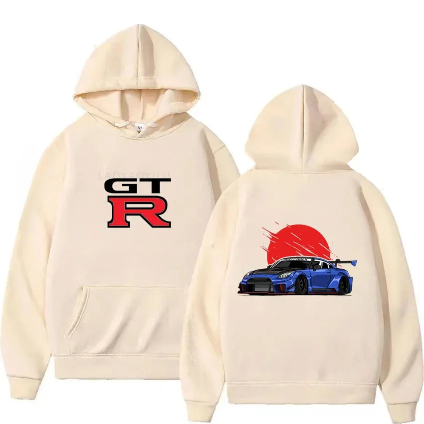 Initial D GTR R35 Streetwear Hoodies Japanese Car Sportcar Novelty Sweatshirt for Men's Long Sleeve Clothes New Arrival Pullover