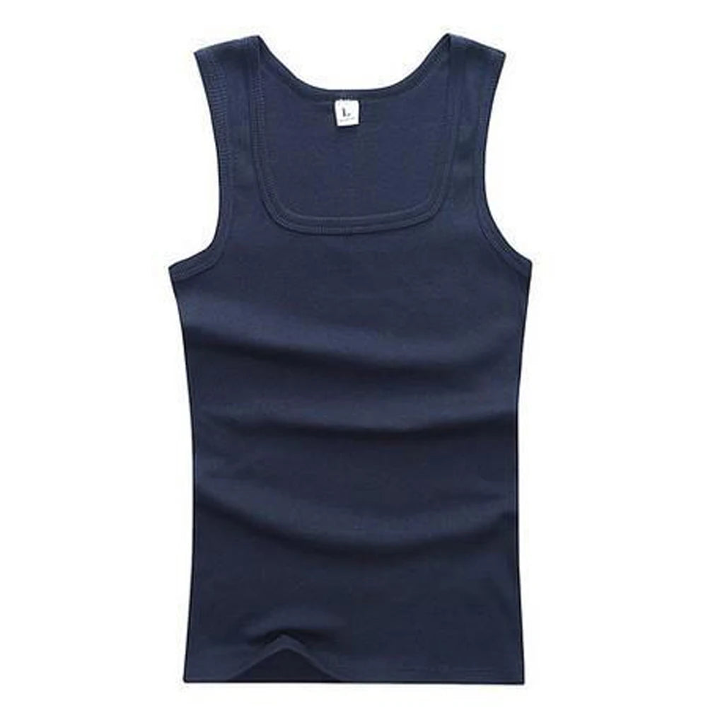 2024 New Men's Pure Cotton Tight Vest Casual Sports Tank Tops Middle-aged Sleeveless Basic Tops Quick Drying Bodybuilding Vest