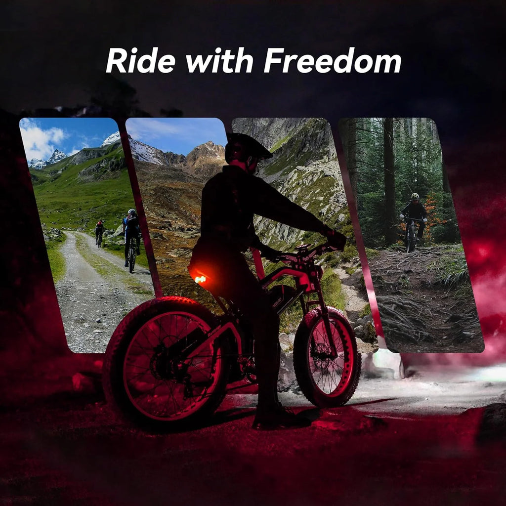 XT600/XT600DL Mountain Electric Bike 2500W Peak Power Dual Motor 52V 25AH Removable Lithium Battery 26''x4.0'' Spoke Fat Tire