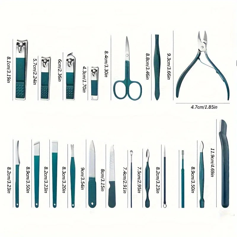 Professional 7/10/12/18 Piece Nail Care Kit Stainless Steel Manicure & Pedicure Set Nail