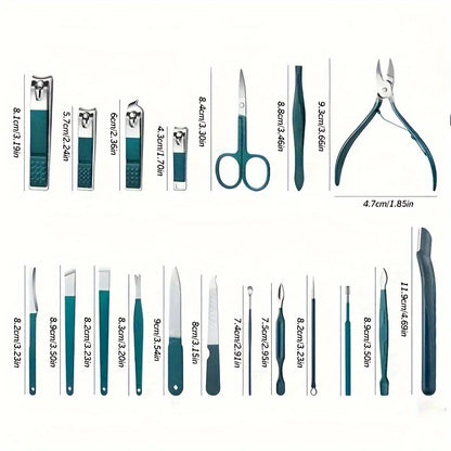 Professional 7/10/12/18 Piece Nail Care Kit Stainless Steel Manicure & Pedicure Set Nail
