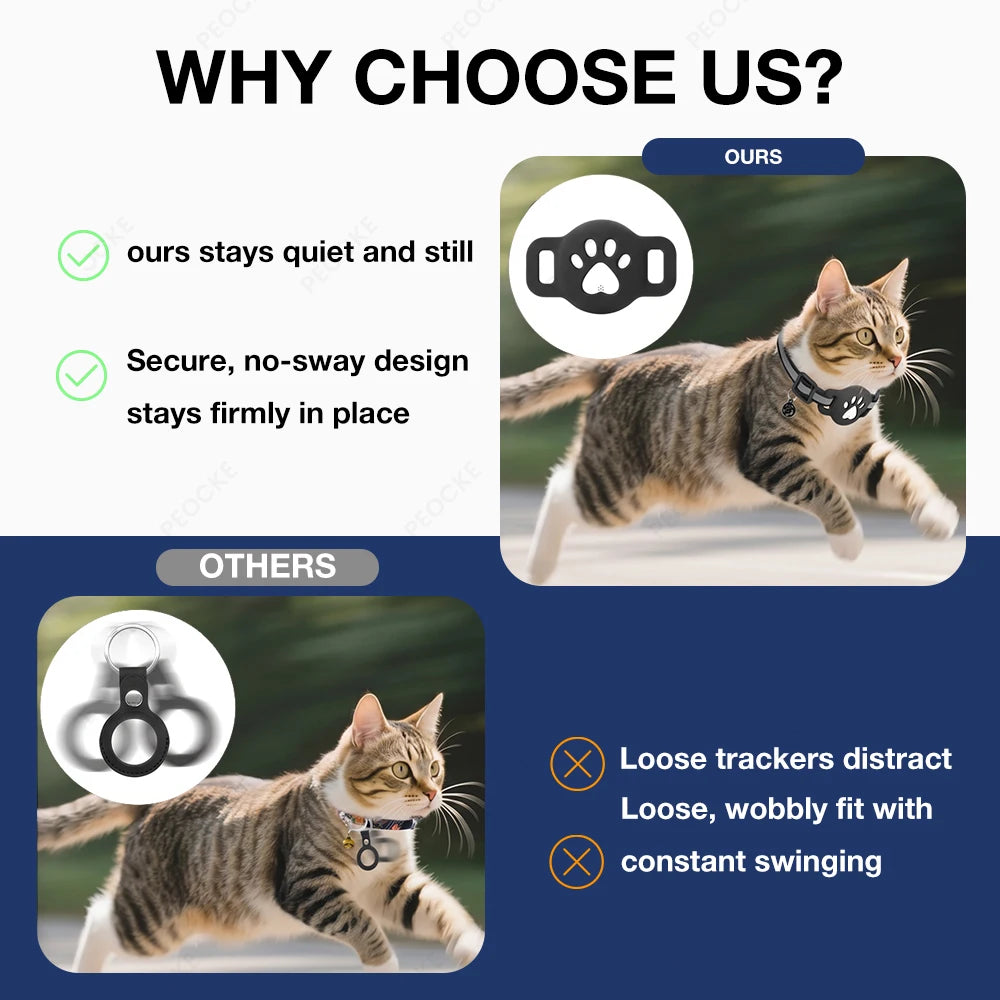 Bluetooth Smart Tracker Compatible with Google Find Hub Device GPS Anti-lost Locator Pet Cat Tracker with Adjustable Cat Collar