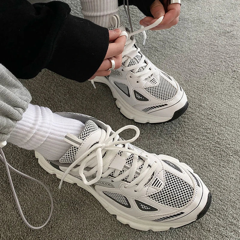 Women's Luxary Chunky Sneakers 2025 Spring Breathable Shoes for Men's Sports Running Casual Ladies Fitness Shoes