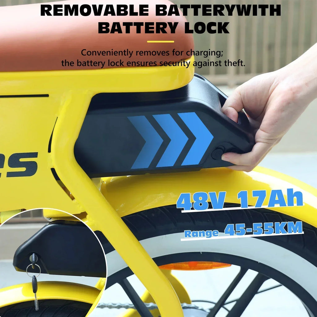 Hidoes C8 Electric Bicycle 700W Motor 48V17AH Lithium Battery Adult Off-road E-bike 20*4 inch Fat Tire All-terrain Electric Bike