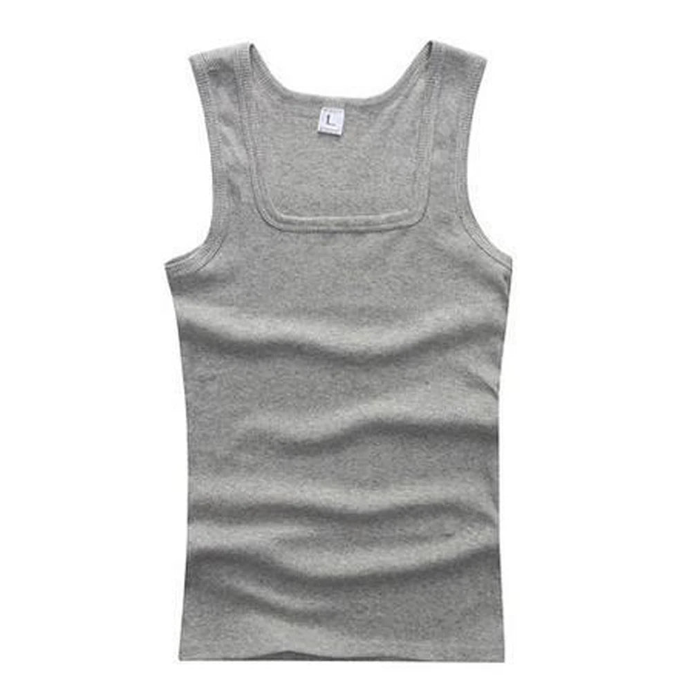 2024 New Men's Pure Cotton Tight Vest Casual Sports Tank Tops Middle-aged Sleeveless Basic Tops Quick Drying Bodybuilding Vest
