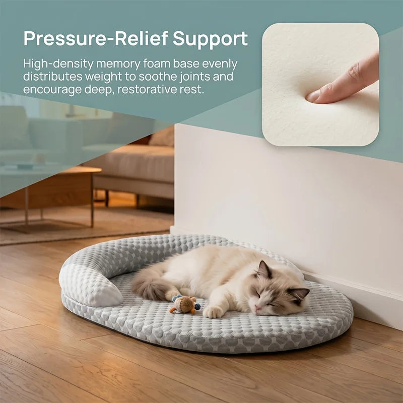 Cooling Orthopedic Dog Bed Breathable Summer Pet Bed Raised Edge Washable Nonslip Mat Small Medium Large Dogs Cats All Season