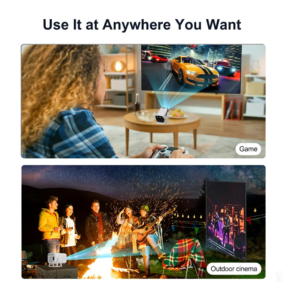 MAOHUTER Full HD Projector Android 11 Native 720P Quick Focus Automatic Trapezoid Correction For Home Cinema Smart Mini Portable Projector