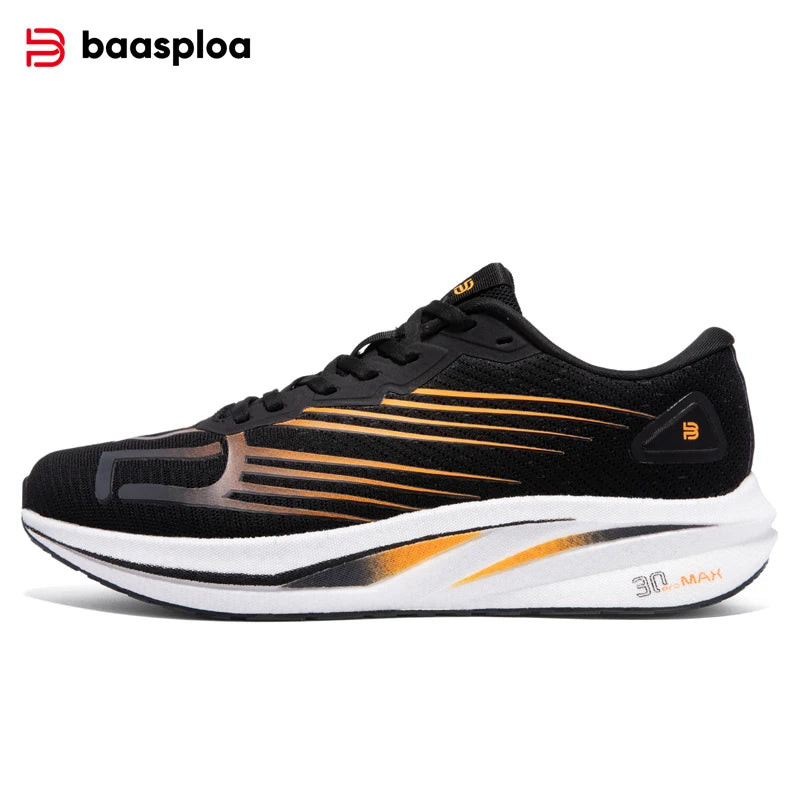 Baasploa Men Jogging Sports Shoes Carbon Plate Professional Cushioning Sneakers Male Outdoor Breathable Non Slip Running Shoes
