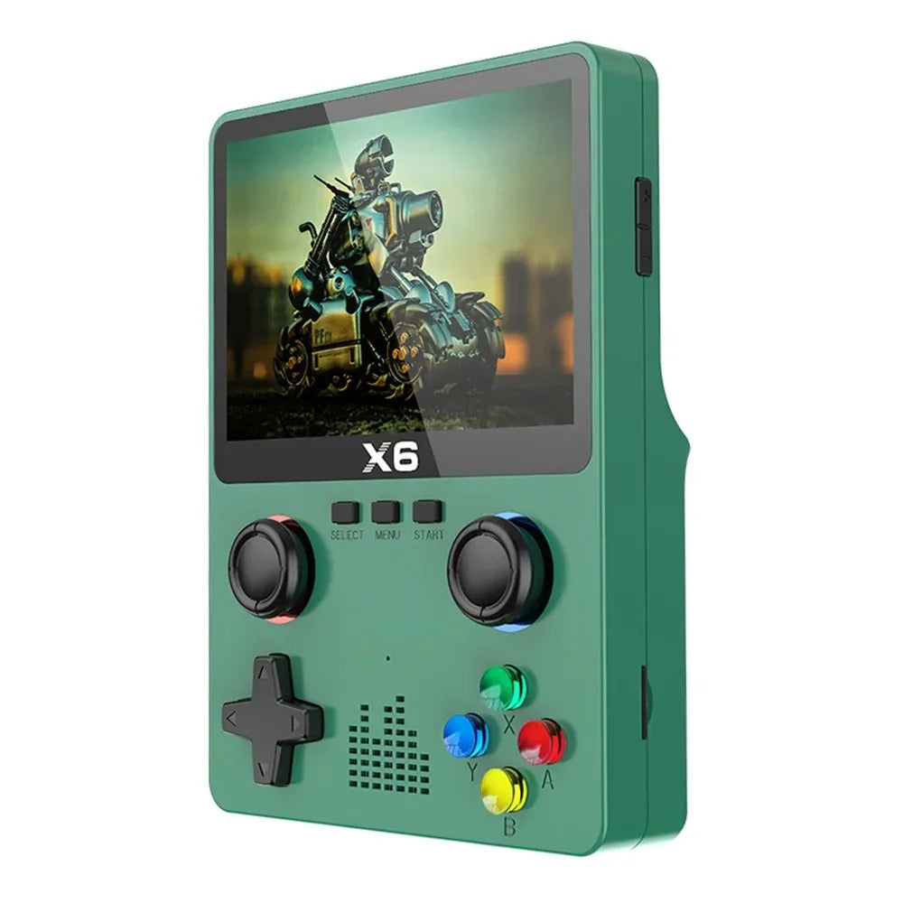 BOYHOM X6 3.5Inch IPS Screen Handheld Game Player Dual Joystick 11 Simulators GBA Video Game Console for Kids Gifts