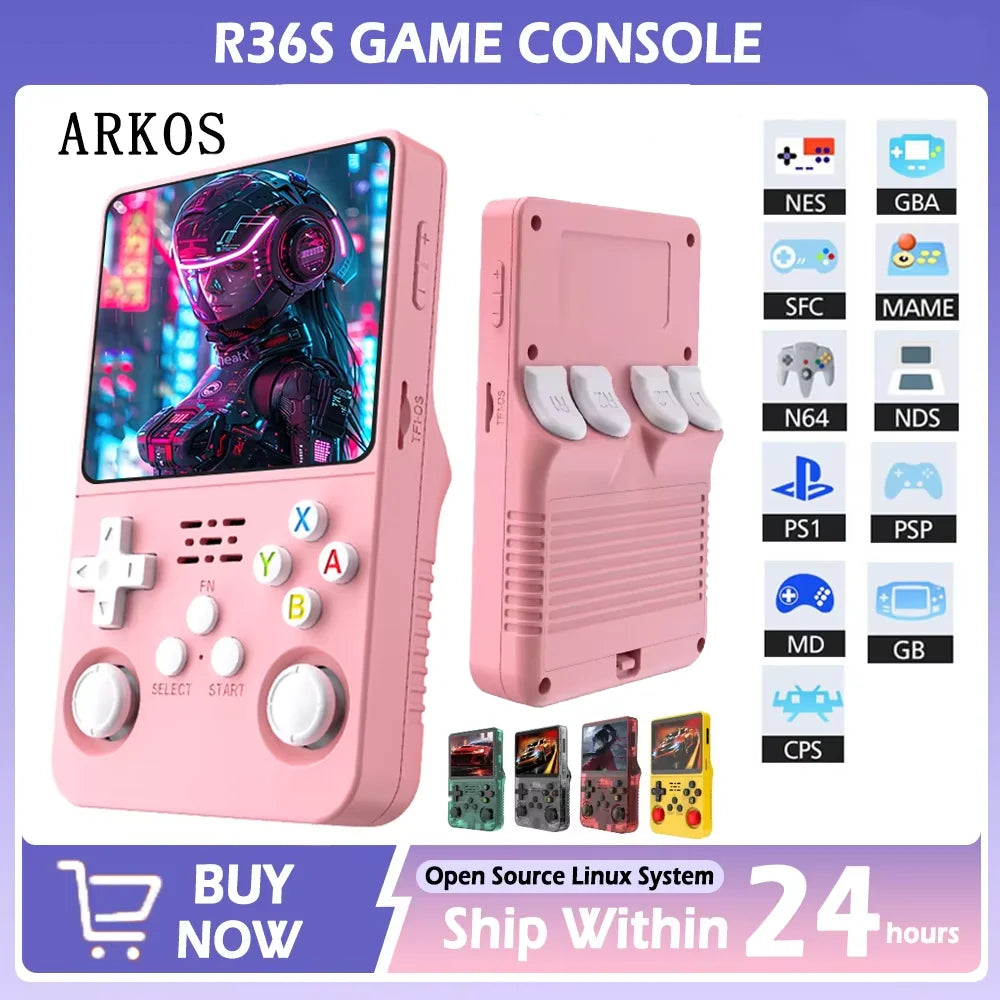 New R36S Retro Handheld Video Game Console Open Source Linux System 3.5inch IPS Screen Portable Pocket Video Player Games Gifts