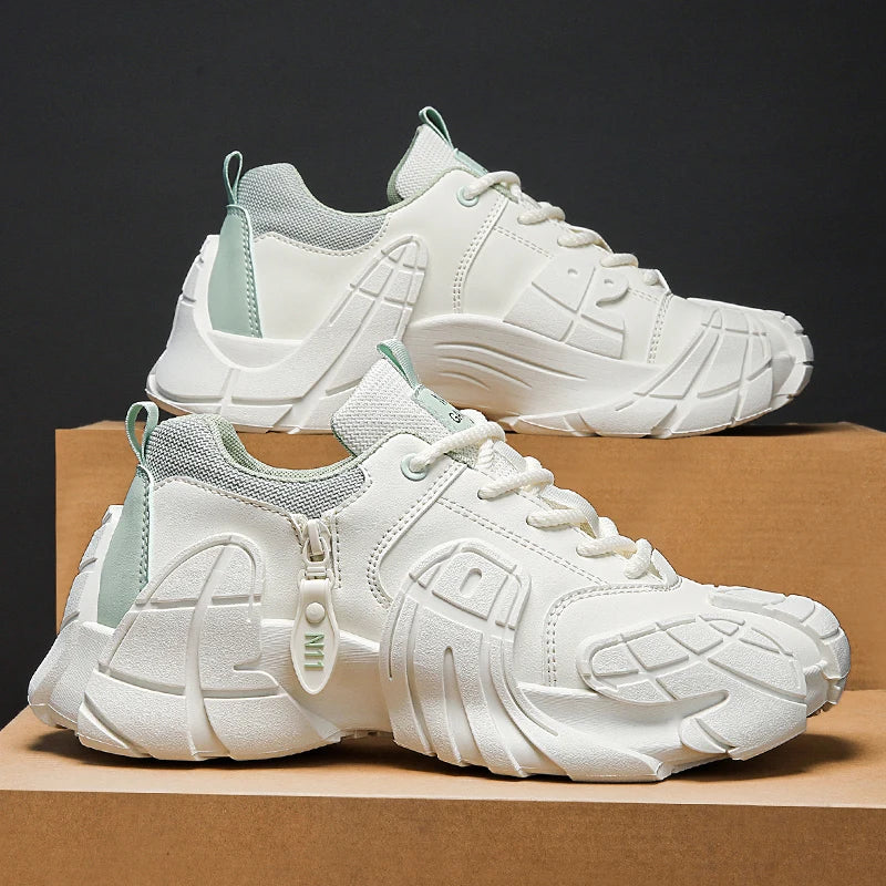 Men's Shoes 2025 Spring New Large-size Outdoor Casual Sneakers Men Thick-soled Trendy Shoes Shock-absorbing Anti-slip