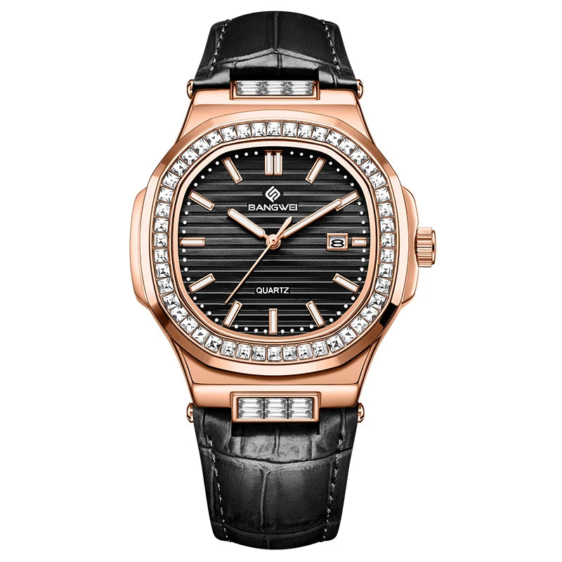 LIGE Creative Square Ladies Watches Elegant Fashion Waterproof Watch Women Top Brand Luxury Luminous Women's Quartz Wristwatch