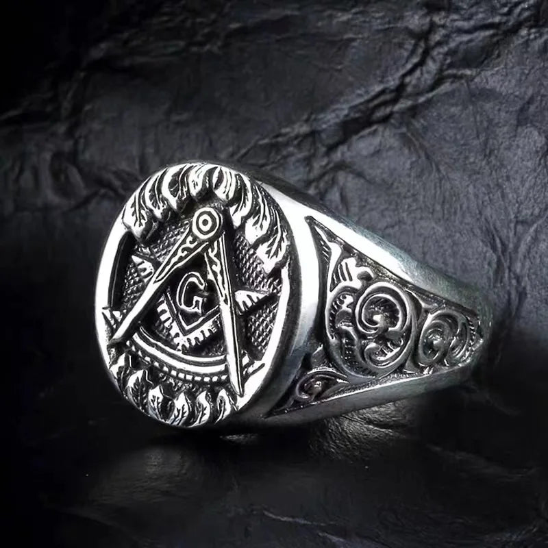 Retro European and American Ring, Male Trendy, Powerful, Personalized, Versatile, American Hip Hop, Punk Style, Food Ring