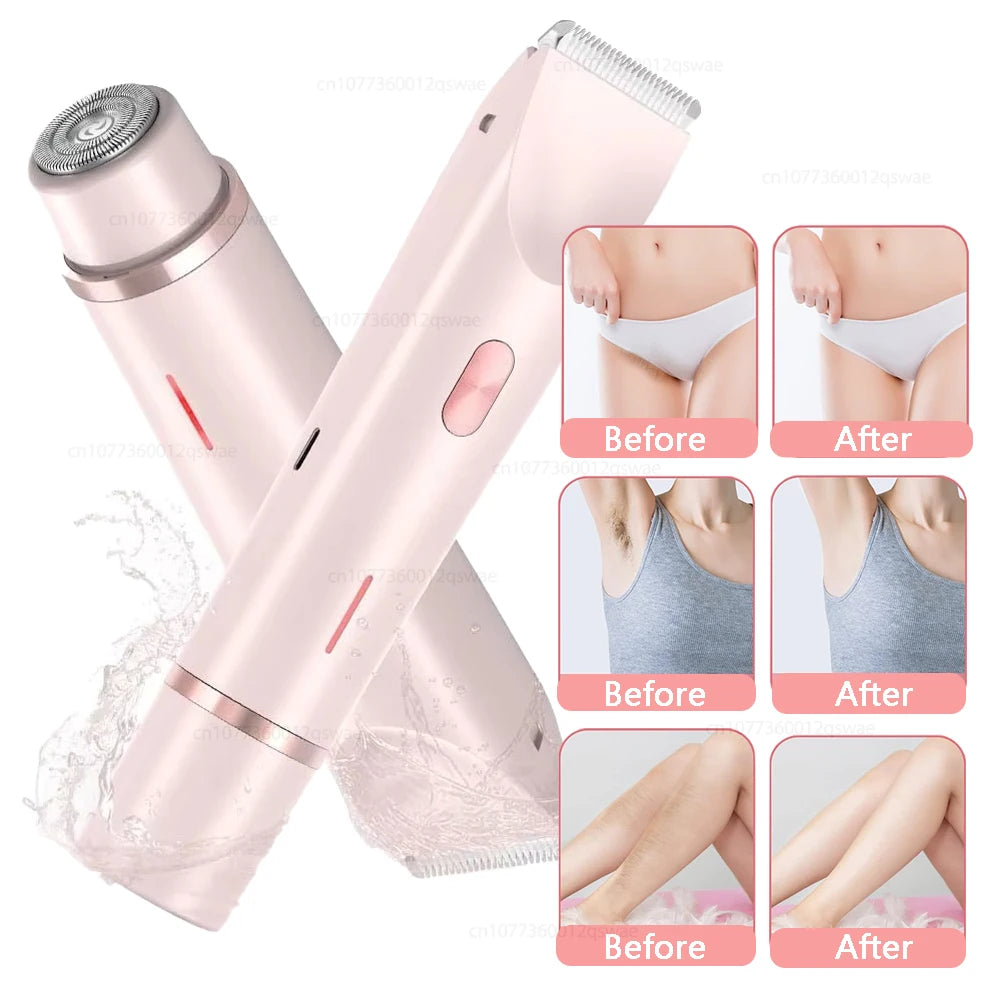 Electric Shaver for Woman Double Head Dual Purpose Female Razor Body Epilator