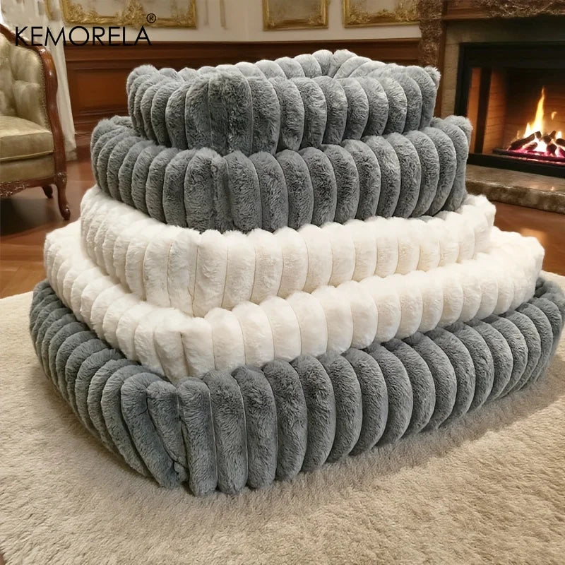 Orthopedic Plush Dog Bed Mattress High Resilience Support All Seasons Fluffy Pet Bed for Medium to Large Dogs Bedroom Friendly