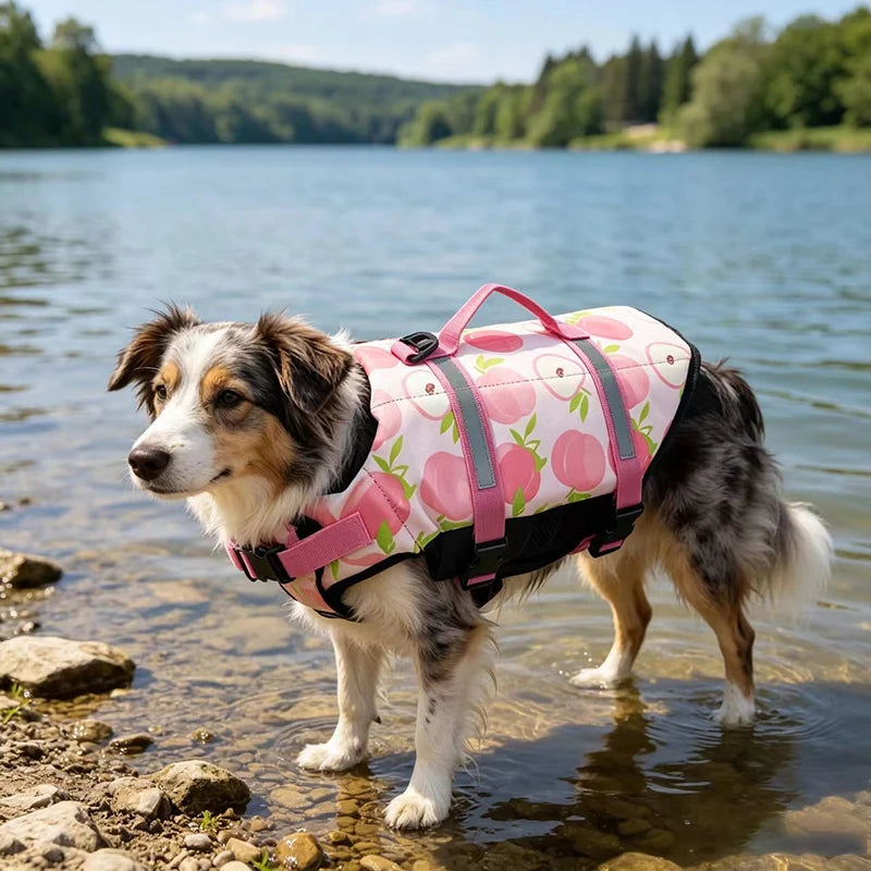 Summer Dog Life Jacket Reflective Adjustable Large Dogs Swimwear Safety Vest Surfing Sailboat Enhanced Buoyancy Pet Lifejackets