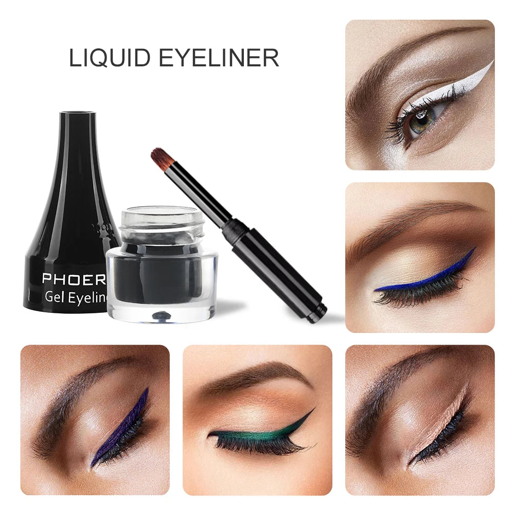 10Colors Eyeliner Gel Quick Dry Lasting Eye Liner Cream With Brush Eyes Makeup Waterproof