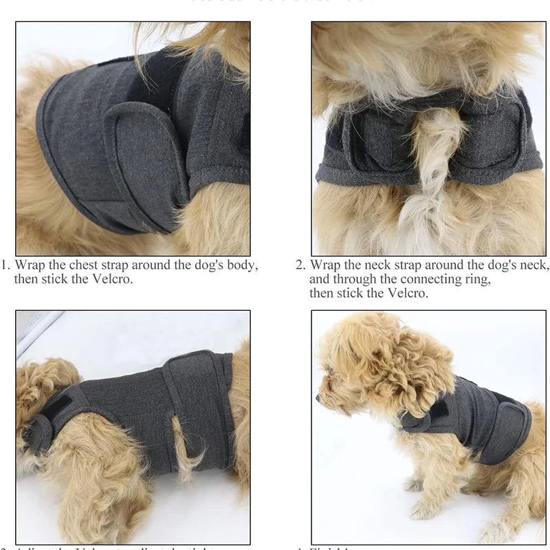 Dog Anxiety Vest Breathable Dog Stress Relieving Dog Lightning Protection Jacket for Anti Anxiety Vest Keeps Pets Calm