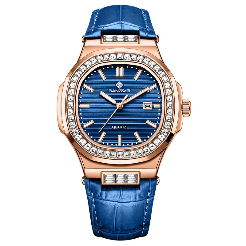 LIGE Creative Square Ladies Watches Elegant Fashion Waterproof Watch Women Top Brand Luxury Luminous Women's Quartz Wristwatch