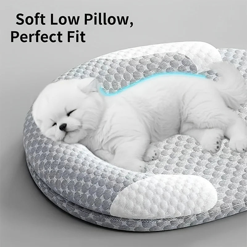 Cooling Orthopedic Dog Bed Breathable Summer Pet Bed Raised Edge Washable Nonslip Mat Small Medium Large Dogs Cats All Season