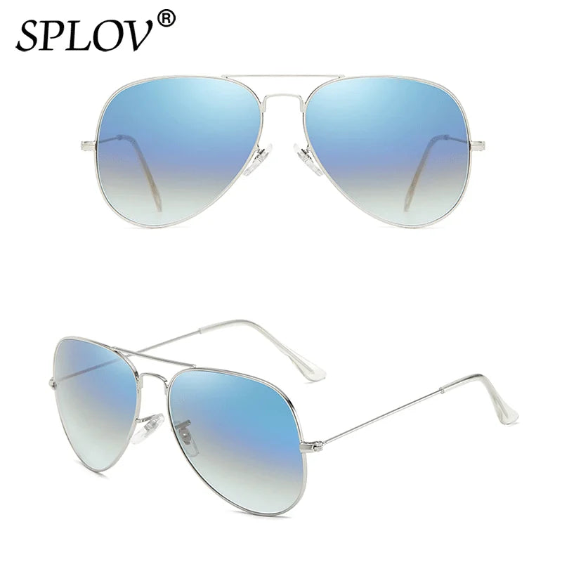 New Fashion Aviation Sunglasses Men Women Classic Pilot Glasses Lens Stainless Steel Frame Vintage Gradient Driving Eyewear UV40