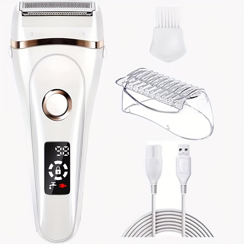 Women'S Electric Shaver for Bikini, Legs & Underarms - Stainless Steel Trimmer with USB Charging