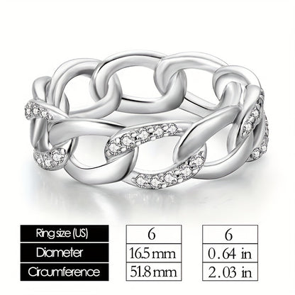 Original Design 925 Silver Plated White Gold Hypoallergenic High Quality Interlocking Sparkling Zircon Woman Ring Jewelry Gifts