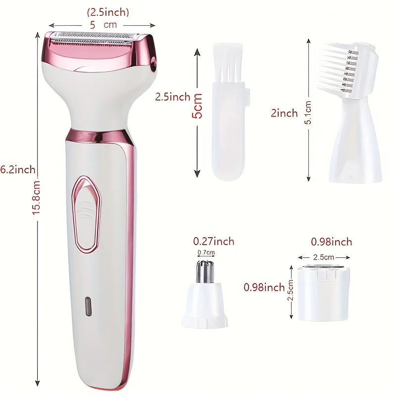 4 in 1 Electric Razor for Women Shaver Lady Shaver Body Hair Trimmer